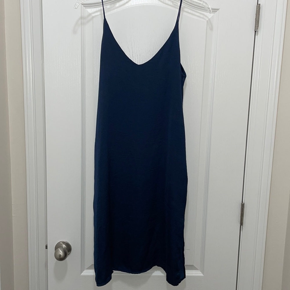 Navy silk dress
